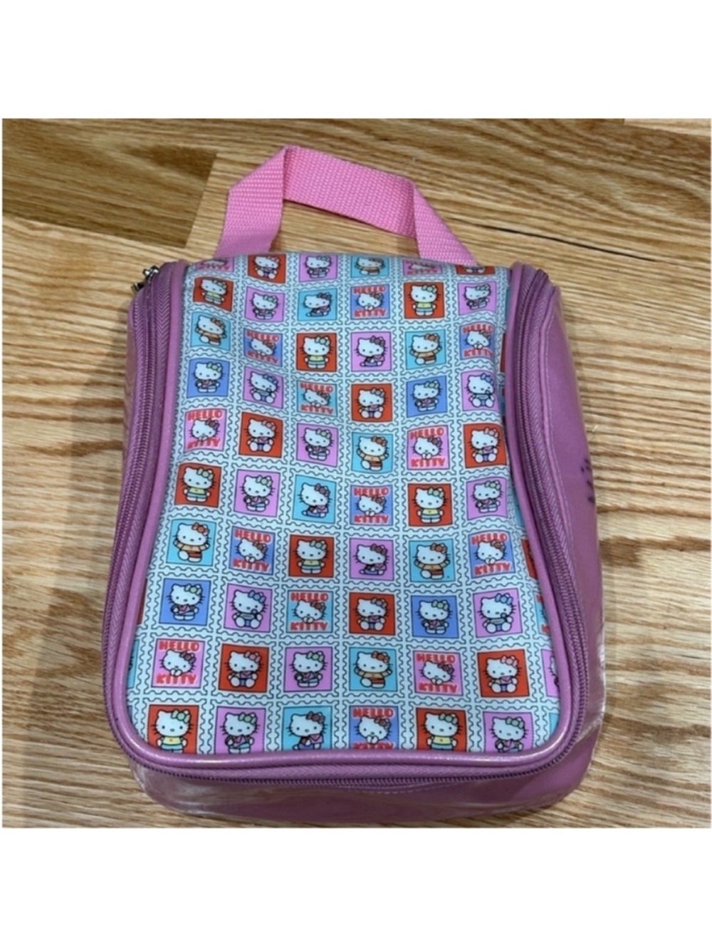 Sanrio Hello Kitty travel cosmetic case bag beauty supplies stamp design vintage